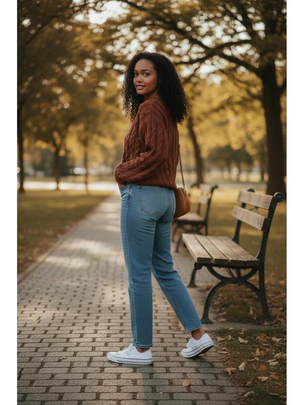Steve Madden Rust Cable-Knit Pullover Sweater - Picture 3 of 4